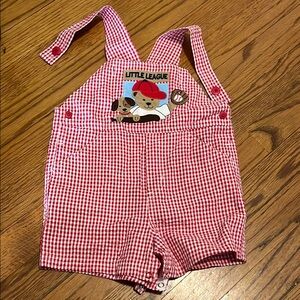 Red Checkered 12M baseball Overalls